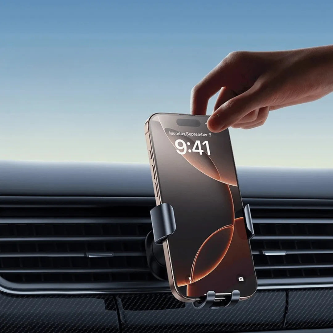 Suporte de Celular Baseus em Metal – Encaixe por Gravidade com Gancho de Aço Antioscilação para Carros
